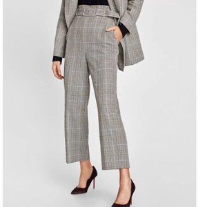 Zara plaid high waisted trousers.